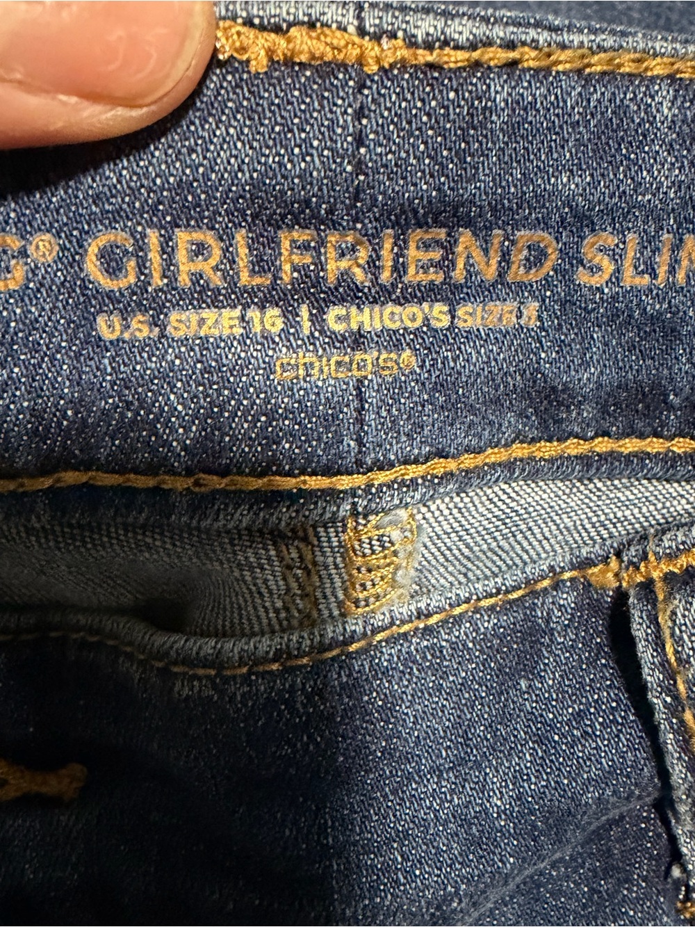 Chico's Dark Blue Denim Boyfriend Jeans
